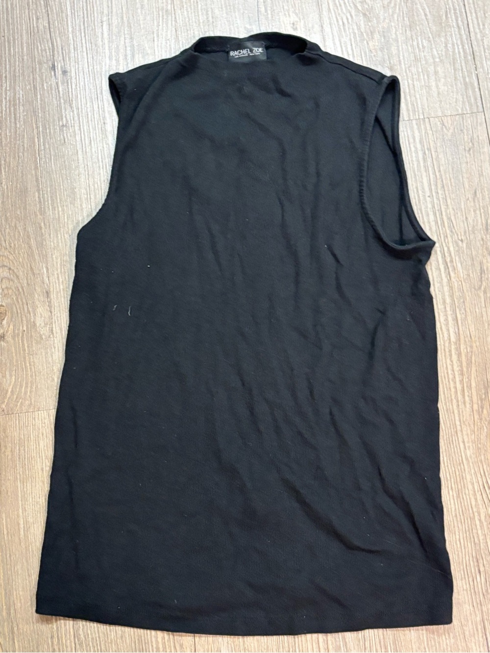 Rachel Zoe Black Sleeveless Crew Tank